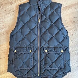 J. Crew Black Quilted Vest